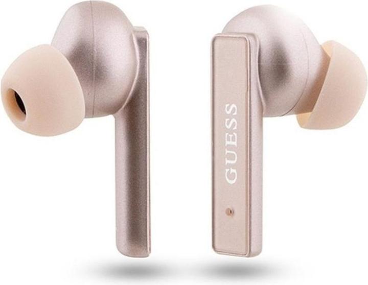 Actual product image Guess słuchawki Bluetooth GUTWSSU20ALEGP TWS + stacja dokująca różowo złoty/rose gold Printed Logo (5 h, Wireless)