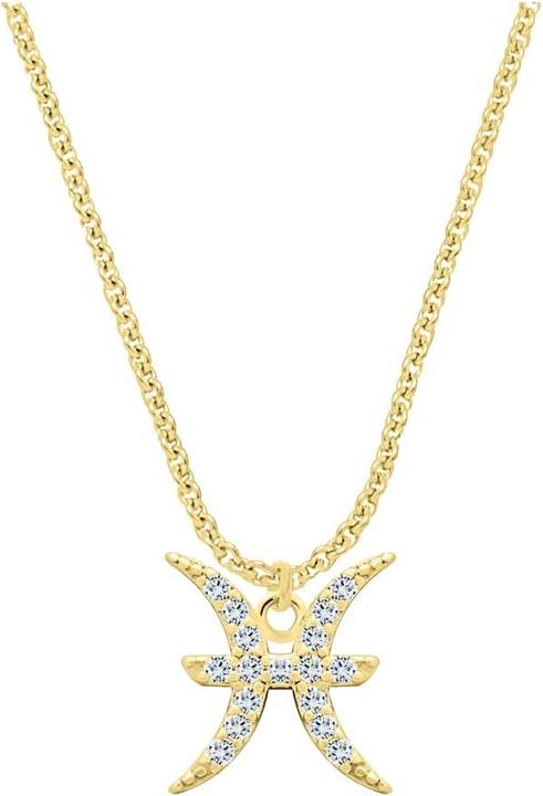 Actual product image Candy Necklace star sign Pisces, 925 sterling silver, gold plated (925 Sterling silver, 18k gold-plated, 42 - 45 cm)