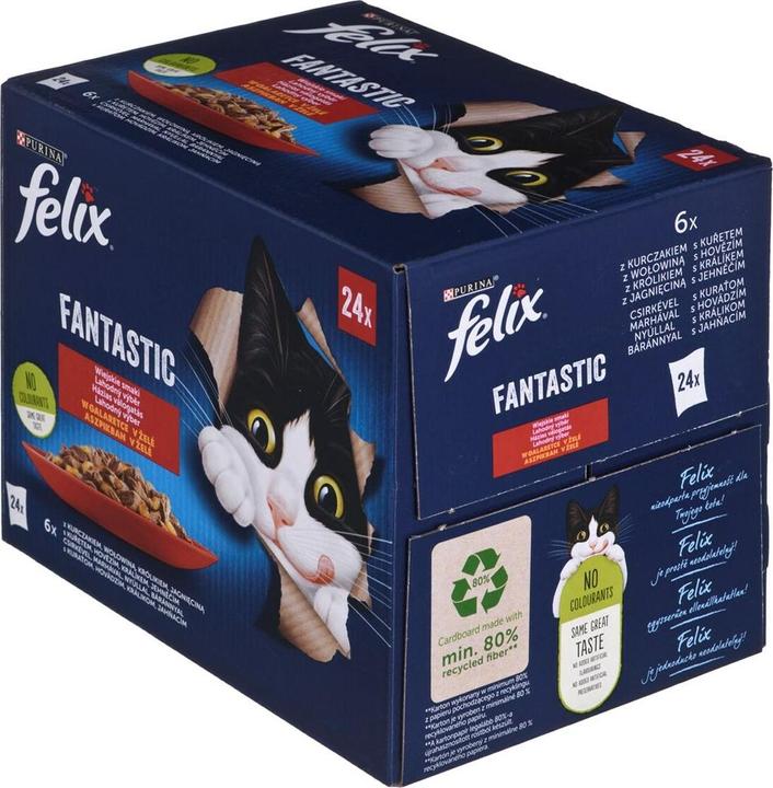 Produktbild Purina Felix Fantastische Landaromen in Gelee - Nassfutter für Katzen - 24x 85g (Senior, 24 Stk., 2040 g)