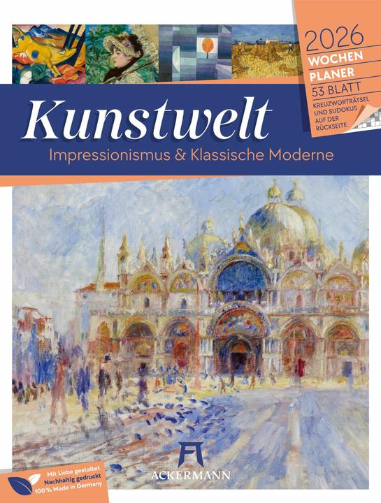 Produktbild Kunstwelt - Impressionismus und Klassische Moderne - Wochenplaner Kalender 2026 (25 x 33 cm, Harter Einband, Deutsch)