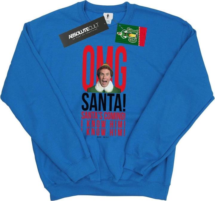 Actual product image Elf Mens OMG Santa I Know Him Sweatshirt (XL)