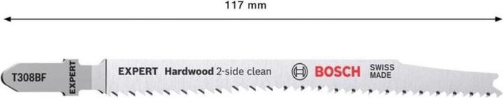 Actual product image Bosch Professional Zubehör EXPERT 'Hardwood 2-side clean' T 308 BF Jigsaw blade, 3 pieces