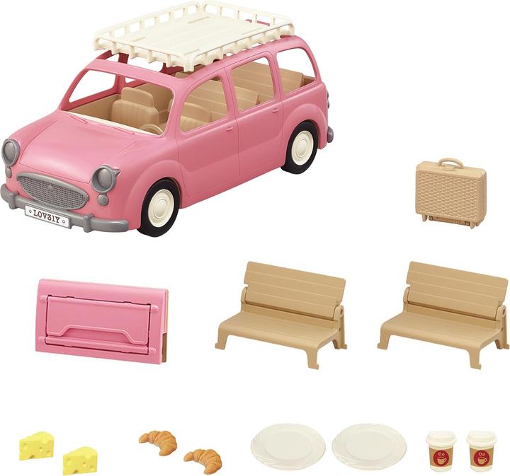 Image du produit Sylvanian Families Le monospace rose set pique-nique
