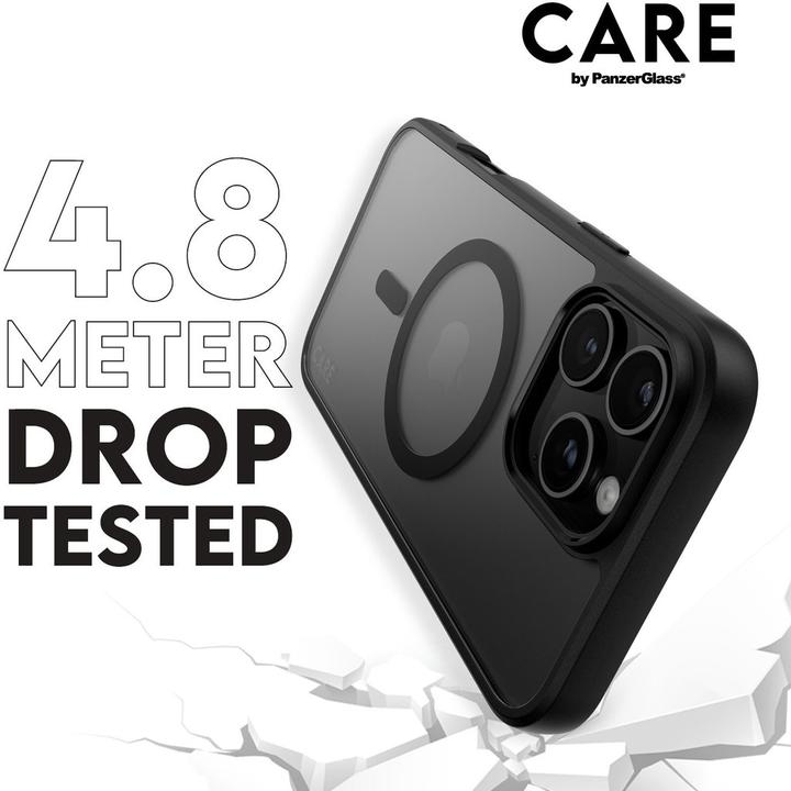 Produktbild PanzerGlass CARE by ® Flagship Case Transparent Urban Combat m. Schwarz Rahmen & MagSafe iPhone '24 6 (Apple iPhone 16 Pro Max)