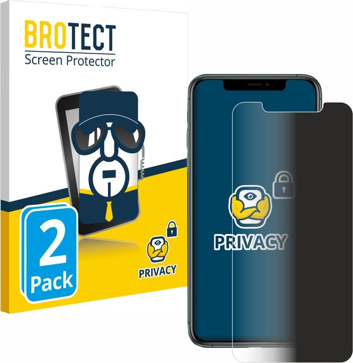 Produktbild BROTECT Sichtschutzfolie Anti-Spy Privacy Folie Blaulicht-Schutz (2 Stück, Apple iPhone 11 Pro Max)