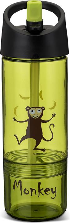 Immagine prodotto Carl Oscar Bottiglia per bambini 2in1 Borraccia con contenitore per snack 2in1 Lime - Scimmia (0.45 l)