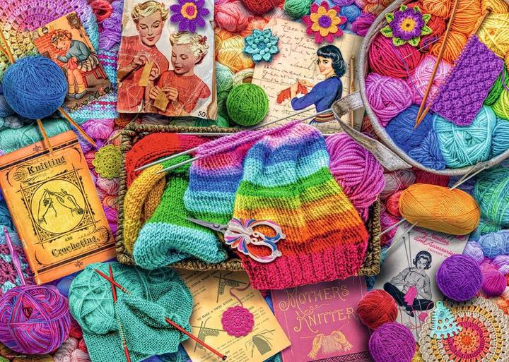 Actual product image Ravensburger Vintage Knitting & Crochet (1000 pieces)