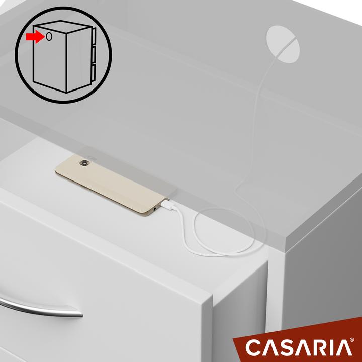 Actual product image Casaria Bedside Table (54 x 39 x 28 cm)
