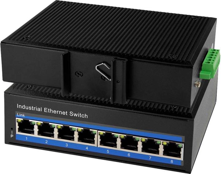 Actual product image LogiLink NS203 Industrial Gigabit Ethernet Switch 8-Port 10/100/1000 Mbps DIN Rail Mounting (8 Ports)