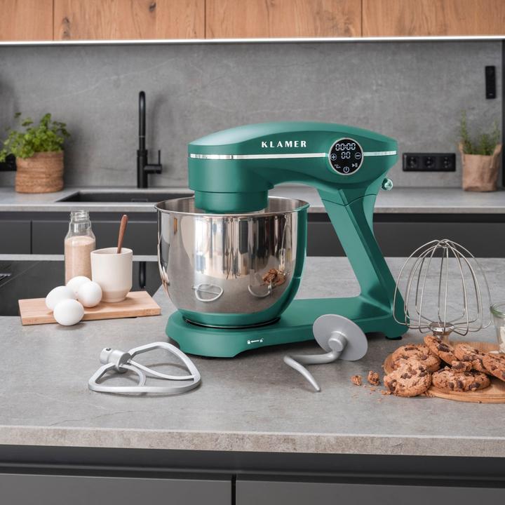 Immagine prodotto KLAMER Küchenmaschine, Knetmaschine mit 6 Liter Edelstahl Schüssel (1800 W)