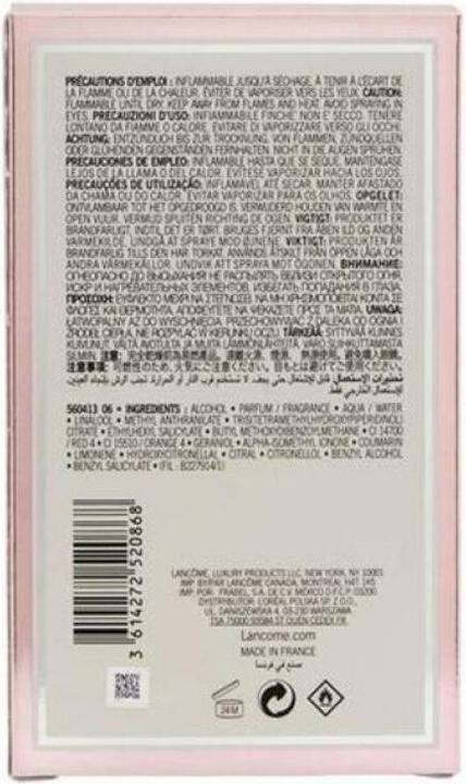Valeurs nutritives et ingrédients Lancôme La Vie Est Belle En Rose (Eau de toilette, 50 ml)