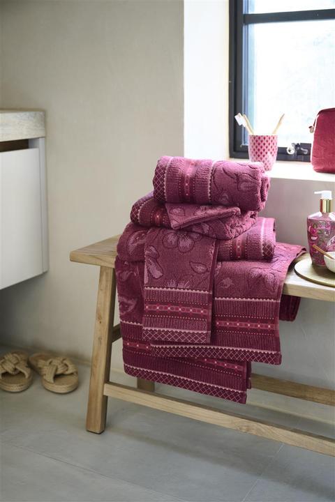 Image du produit PIP Studio Jasmin Jaquard Gant de toilette dark pink 16x22cm (1 pièce)