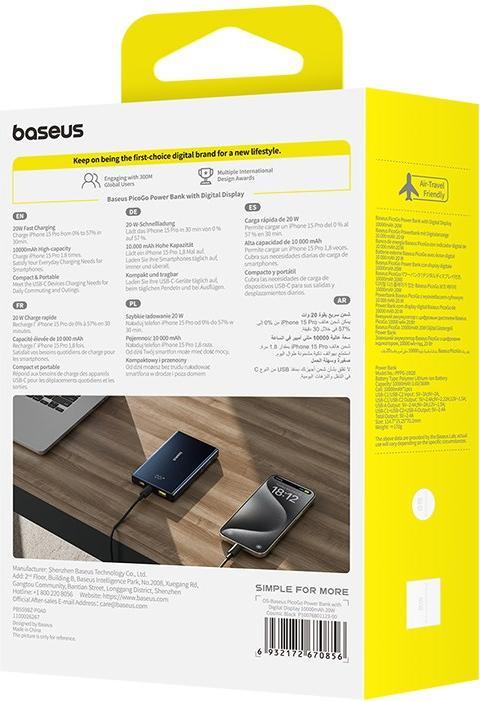 Actual product image Baseus PicoGo 10000mAh 20W powerbank (black) (10000 mAh)