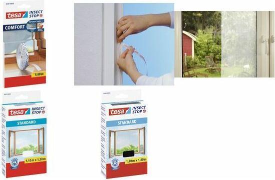 Produktbild tesa Insektenschutz STANDARD für Fenster, mit Klettband, ohne Bohren (130 x 150 cm)