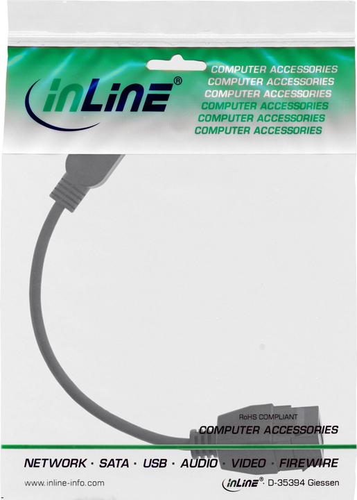 Actual product image InLine ® USB 3.2 Gen1 adapter cable, USB A male / Keystone female, 0.2m (0.20 m, USB 3.2 Gen 1)