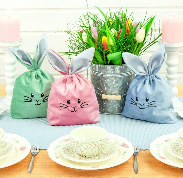 Actual product image Papierdrachen Easter fabric bags (Gift box, 3 x)