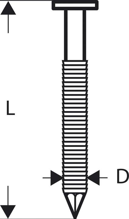 Bosch Professional Zubehör Rundkopf-Streifennagel SN21RK 90RG 3,1 mm, 90 mm, verzinkt, gerillt
