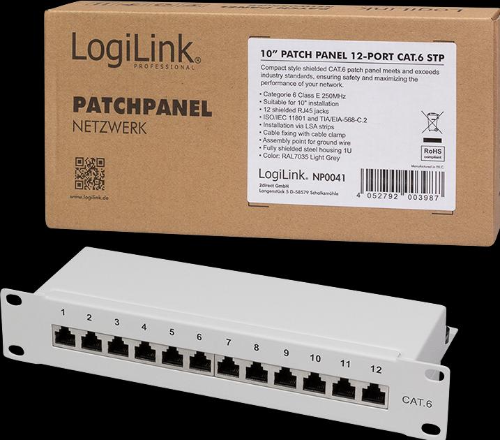 Produktbild LogiLink Netzwerk Patchpanel 6 12 Port grau