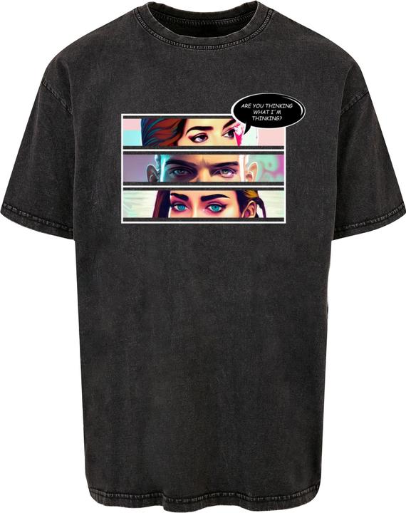 Merchcode Thinking Comic Acid Washed Oversized Tee - 116355