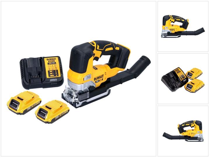DeWalt DCS 334 D2 Battery Pendulum Jigsaw 18 V Brushless + 2x Battery 2.0 Ah + Charger