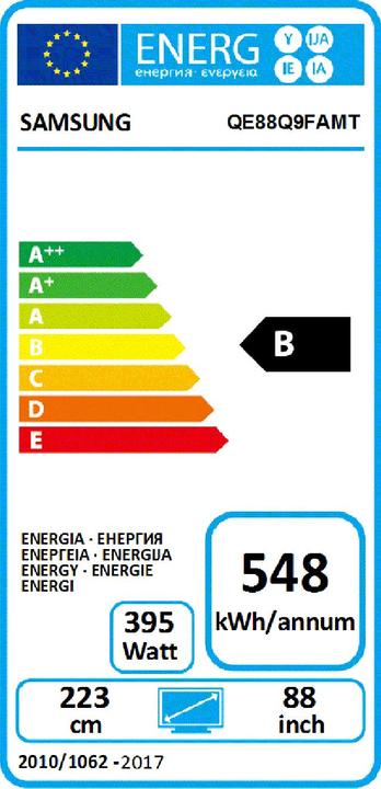 Energie-Label Samsung Qe88q9f (88", LCD, 4K, 2017)