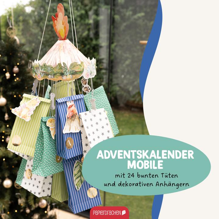 Produktbild Papierdrachen Mobile Adventskalender - Dino