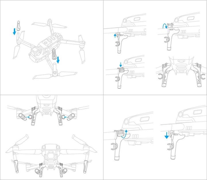 Produktbild Pgytech Landegestell-Erweiterung und Dual-LED-Scheinwerfer (Drohnen Landegestell, DJI Mavic 2)