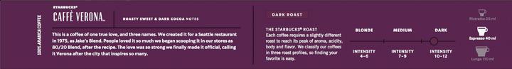 Produktbild Starbucks Caffè Verona by Nespresso Dark Roast (10 x Port.)