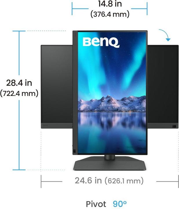 Produktbild BenQ 61,2cm SW242Q 16:10 DP/HDMI/DVI gr.lift/piv. WUXGA (2560 x 1600 Pixel, 24.10")