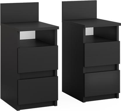 Produktbild Vichy Nachttisch Monty, Schwarz, 25 x 59.1 cm 2er Set