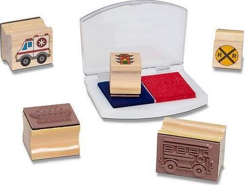 Actual product image Melissa & Doug Wooden stamp set vehicles