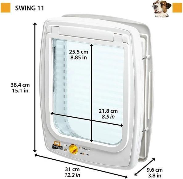 Produktbild Ferplast Swing 11 grey - Hundetürchen und Katzentürchen - 31 x 9 6 x 38 4 cm (Manuelle Katzenklappe)
