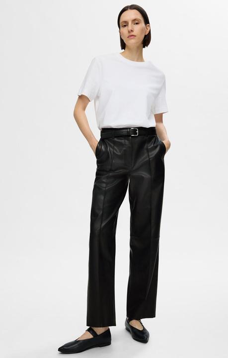Actual product image Selected Femme Wide Fit Leather Trousers (42)