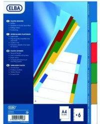 Energy Label Oxford Plastic registers, blank, coloured, DIN A4, 6 sections