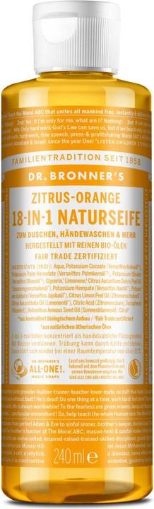 Dr. Bronner's 18-in-1 Zitrus-Orange (Flüssigseife, 240 ml)