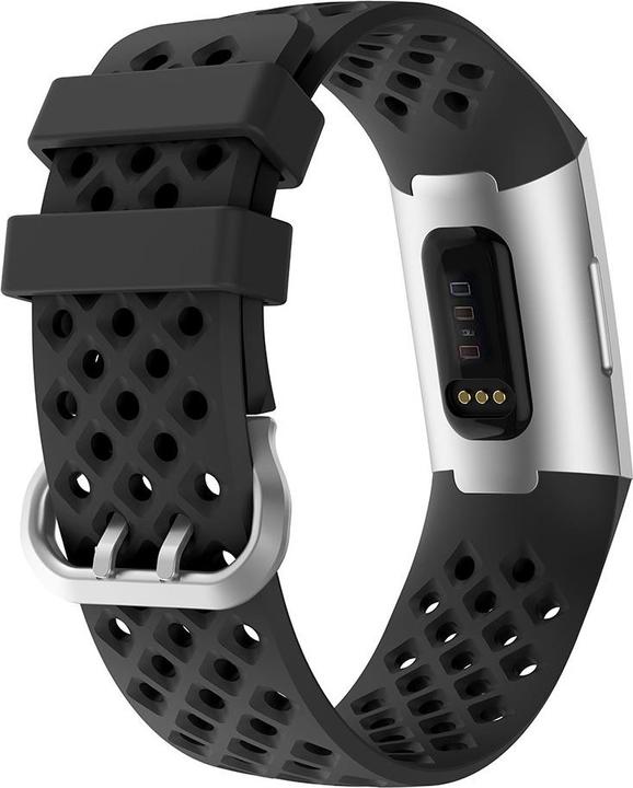 Produktbild Cover-Discount Fitbit Charge - Silikon Sportarmband gelöchert schwarz (Silikon, Charge 4, Charge 3)