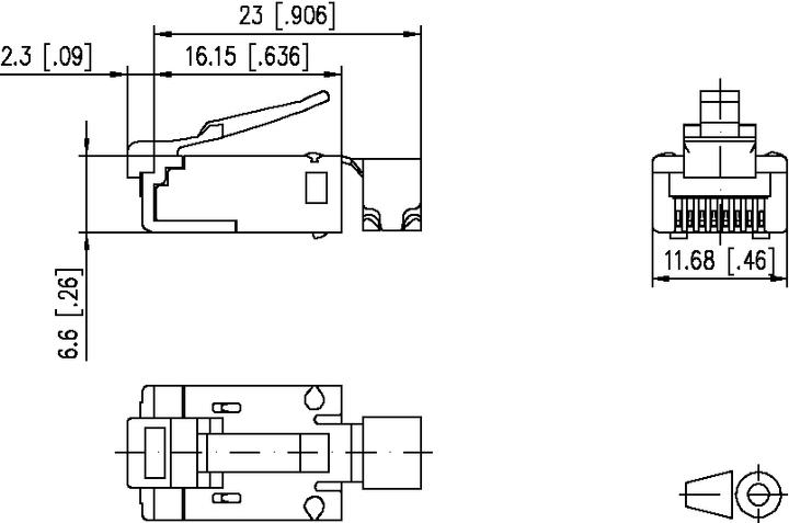 Produktbild Metz Connect 1401505010-E - RJ45 - Metallisch - ISO/IEC 11801 Ed.2.2:2011-06 - DIN EN 50173-1 (Netzwerkkabel Stecker)