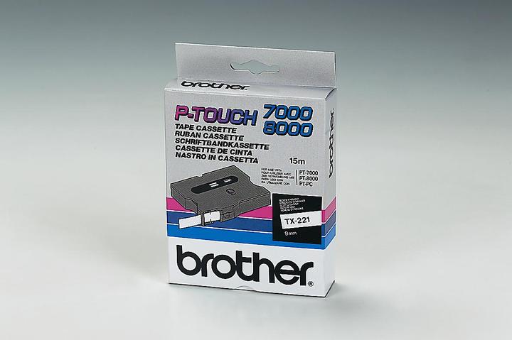 Produktbild Brother Tx-221 (0.90 cm, Schwarz, Weiss)