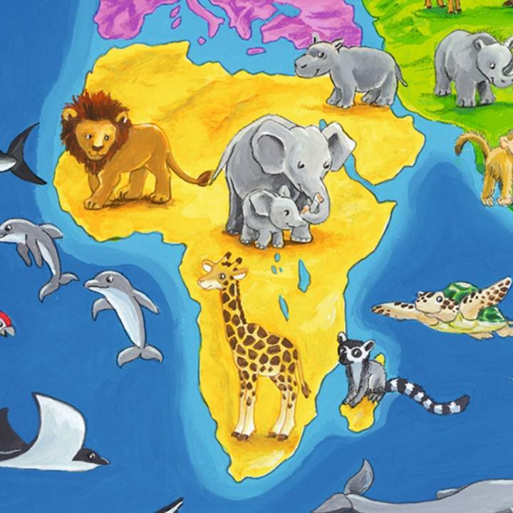 Actual product image Ravensburger World map with animals (30 pieces)