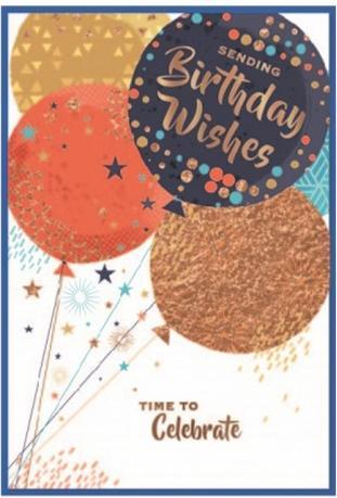 Immagine prodotto Simon Elvin Sending Birthday Wishes Time To Celebrate Palloncini Biglietto d'Auguri Misura Confezione 6 (6 pz.)