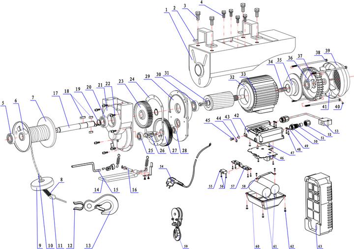 Image du produit Proton Treuil électrique SW-999MRC avec télécommande sans fil