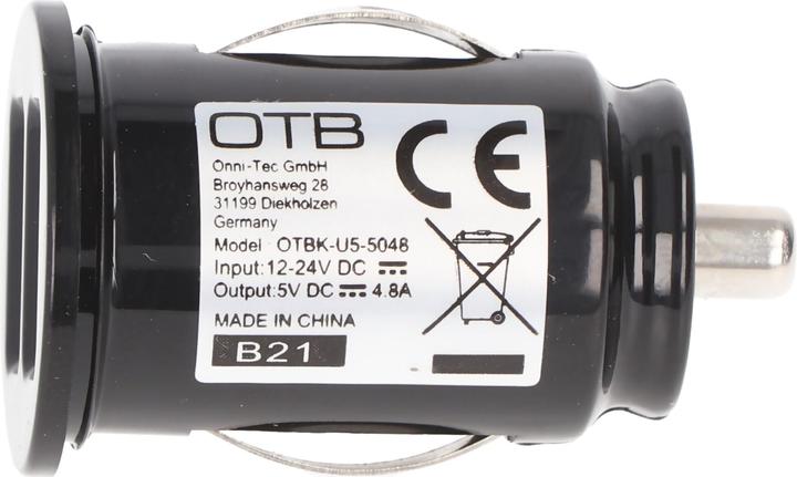 Image du produit AccuCell Adaptateur de charge USB pour voiture - Dual USB - 4,8A avec Auto-ID - noir - TINY