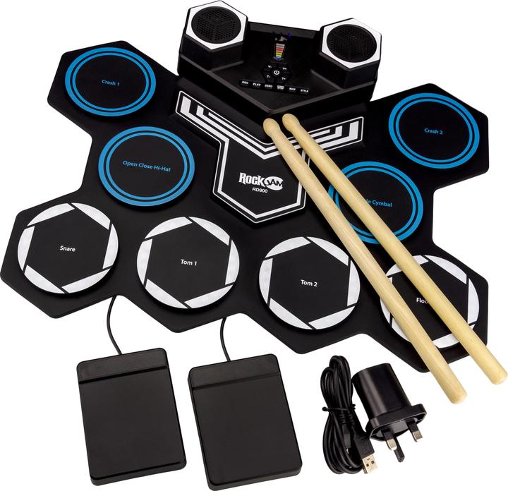 Actual product image PDT RockJam Roll Up Drum Kit Bluetooth (E-drum)