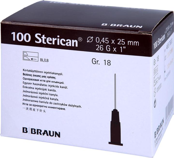 Image du produit B.Braun Aiguille 26G 0.45 x 25mm brun Luer, 100 pièces
