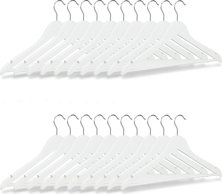 Actual product image Relaxdays Coat Hangers with Trouser Rail Set of 20 (20 x)