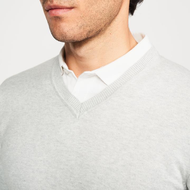 Image du produit Inesis Pulls de golf pour hommes col V Coton - CW 100 gris