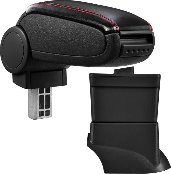 Image du produit Pro-Tec Accoudoir central Fiat 500 avec compartiment de rangement Similicuir noir avec surpiqûres rouges