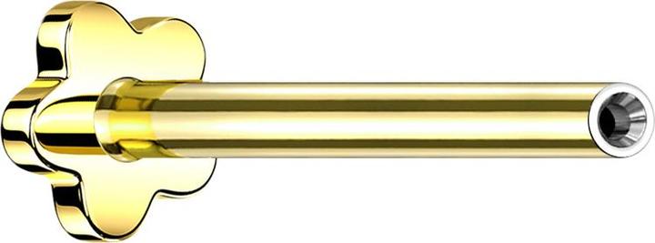 Star Piercing Micro Threadless Labret-Stab Blume vergoldet (ohne Messing, Titan G23)