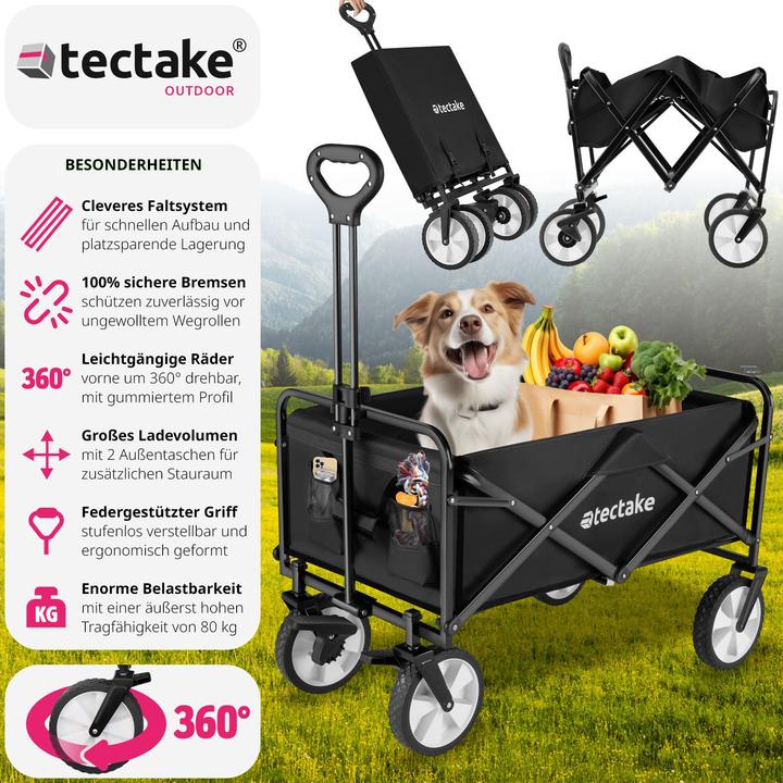 Produktbild tectake Faltbarer Bollerwagen Leon mit Bremsen