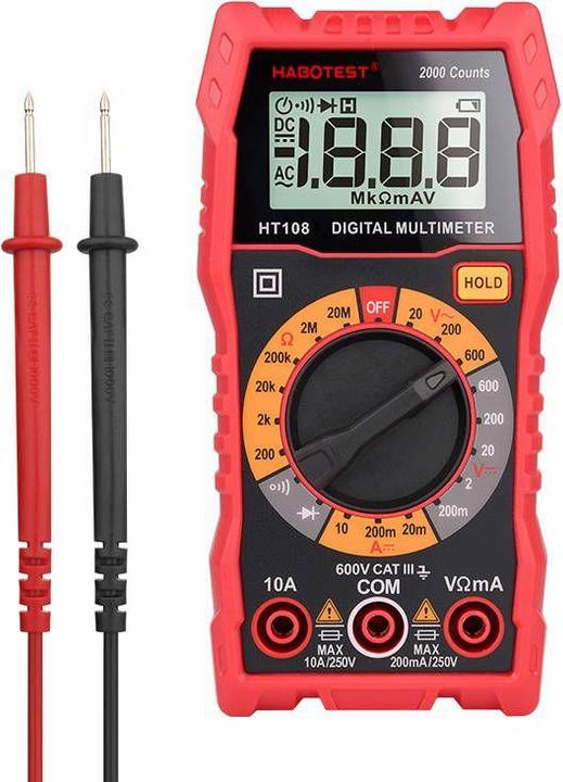 Image du produit Habotest HT108L Multimètre numérique universel (CAT III 600V)